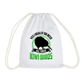 Brauche diese Kiwi Vögel Neuseeland Kiwi Vogel - Turnbeutel - Weiß - Vorne