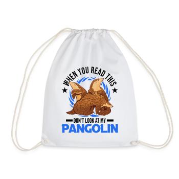 Pangolin Geschenk Schuppentier - Turnbeutel - Weiß - Vorne