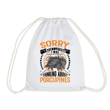 Porcupine Gift Porcupine - Drawstring Bag - white - Front