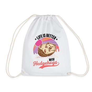 La vie est meilleure avec un hérisson - Sac de sport léger - blanc - Devant