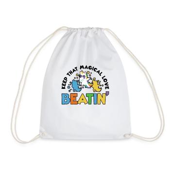 Rainbow Animal Singing Playing Unicorn Lover - Drawstring Bag - white - Front