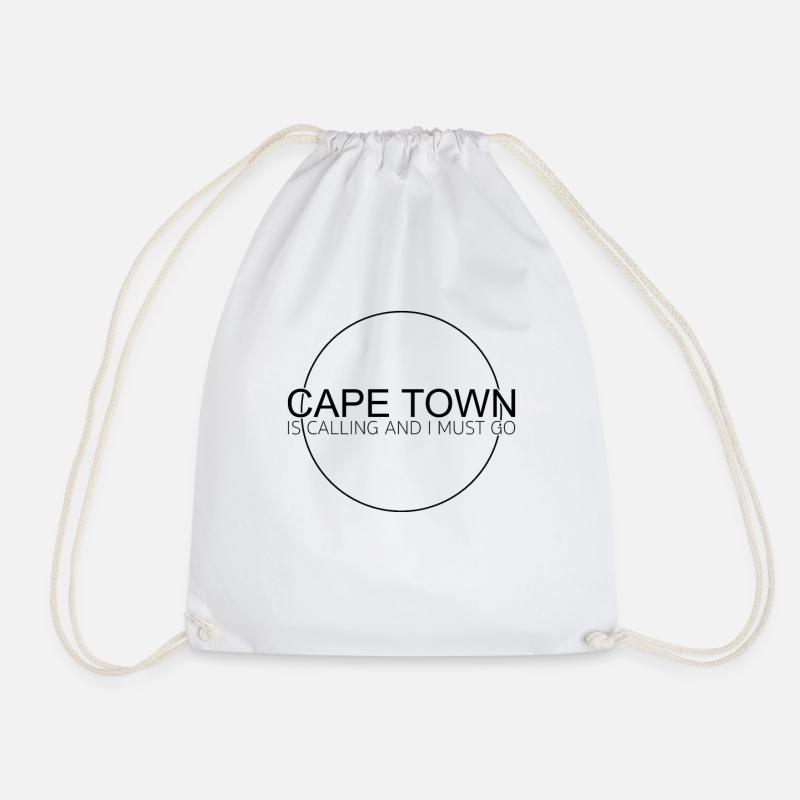 Cape Town Quote - Drawstring Bag - white