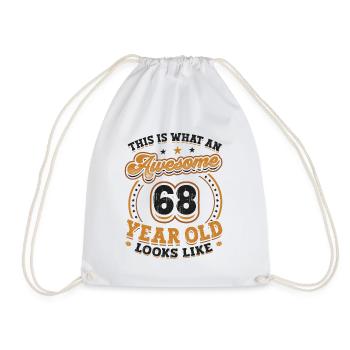 This is what a great 68-year-old looks like. - Drawstring Bag - white - Front