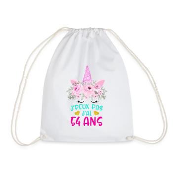 Enfant T Shirt 54 Ans Fille Anniversaire Cadeau - Drawstring Bag - white - Front