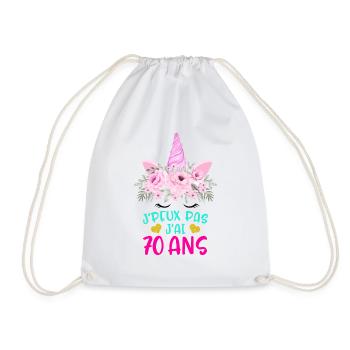 Enfant T Shirt 70 Ans Fille Anniversaire Cadeau - Drawstring Bag - white - Front
