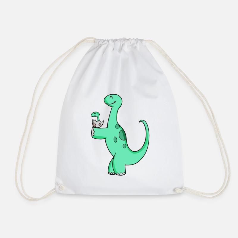 Dinosaure avec bébé dinosaure - Sac de sport léger - blanc