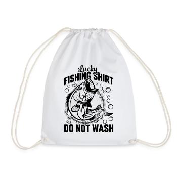Lucky Fishing Shirt Do Not Wash - Angler Fisherman - Drawstring Bag - white - Front