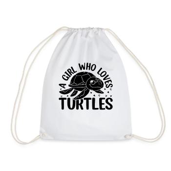 Sea Turtle Lover Girls - A Girl Who Loves Turtles - Turnbeutel - Weiß - Vorne