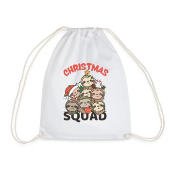 Sloth Christmas Tree Christmas Squad Sloths - Drawstring Bag - white - Front