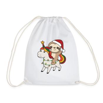 Paresseux de Noël Joyeux Noël Licorne - Sac de sport léger - blanc - Devant