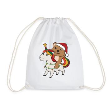 Licorne de Noël Quokka Joyeux Noël Licorne - Sac de sport léger - blanc - Devant