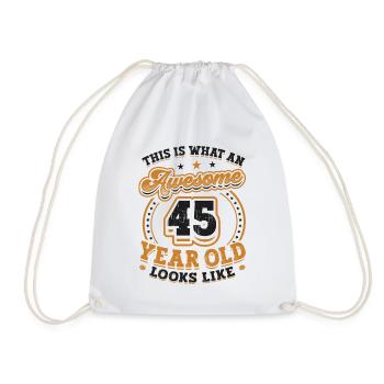 This is what a great 45-year-old looks like. - Drawstring Bag - white - Front
