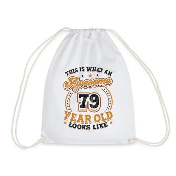 This is what a great 79-year-old looks like. - Drawstring Bag - white - Front