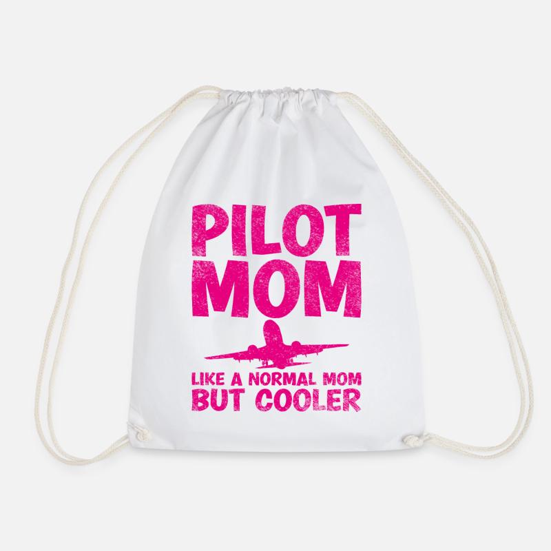 Pilot Mom Wie Eine Normale Mutter, Aber Cooler - Turnbeutel - Weiß