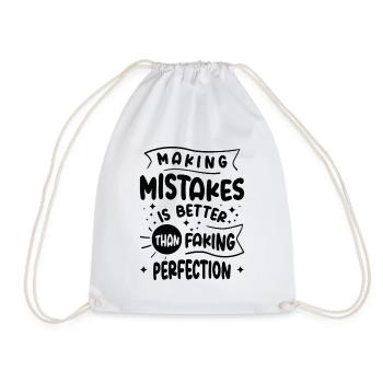 Mistakes Wisdom Quotes Imperfection Life Quotes - Drawstring Bag - white - Front