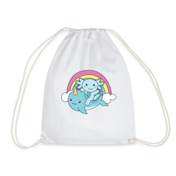Narval Axolotl Ocean Unicorn kawaii Arc-en-ciel - Sac de sport léger - blanc - Devant