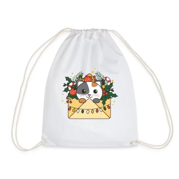 Katze Weihnachten Brief Winter Tiere Katzen - Turnbeutel - Weiß - Vorne