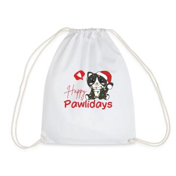 Chat Noël Chats mignons Joyeux Pawlidays - Sac de sport léger - blanc - Devant