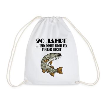 20. Geburtstag Angler Lustiger Spruch - 20 Jahre - Turnbeutel - Weiß - Vorne