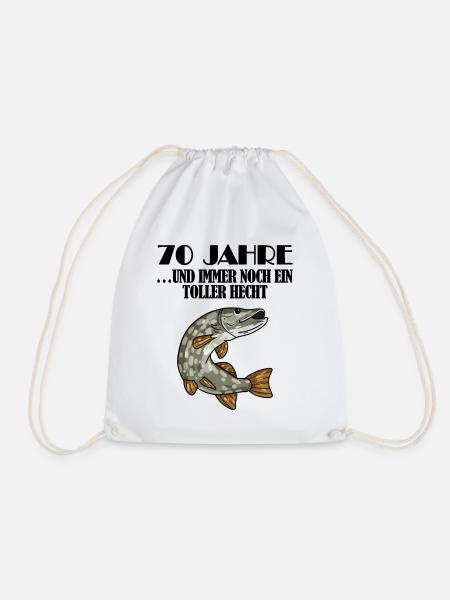 70. Geburtstag Angler Lustiger Spruch - 70 Jahre - Turnbeutel - Weiß