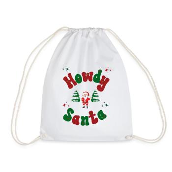 Tenue de Noël Howdy Santa - Sac de sport léger - blanc - Devant