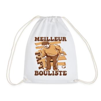 Best Grandpa Bouliste gift of a crazy petanque - Drawstring Bag - white - Front