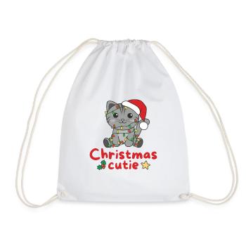 Katze Weihnachten Katzen Christmas Cutie - Turnbeutel - Weiß - Vorne