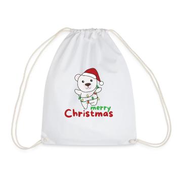 ours polaire joyeux noël animaux d’hiver ours polaires - Sac de sport léger - blanc - Devant