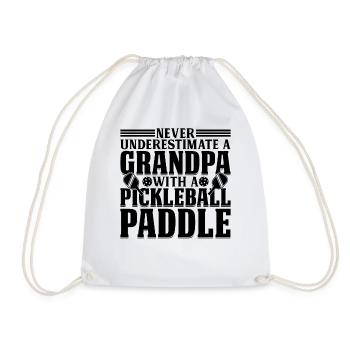 Never Underestimate A Grandpa With A Pickleball Pa - Turnbeutel - Weiß - Vorne
