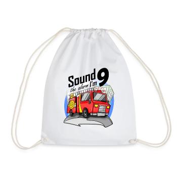 9 ans Jeune voiture de pompiers - Sac de sport léger - blanc - Devant