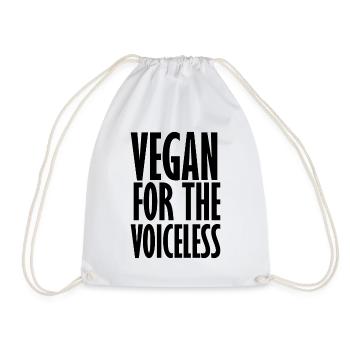 Vegan For The Voiceless - Veganer Spruch - Turnbeutel - Weiß - Vorne