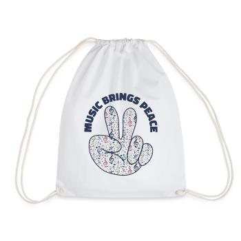 Peace Sign Vintage Glasses Peace Lover Positivity - Drawstring Bag - white - Front