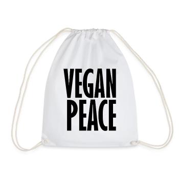 Vegan Peace - Veganer Spruch - Turnbeutel - Weiß - Vorne