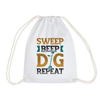 Sweep Beep Dig Répéter Chasse au trésor Metal - Sac de sport léger - blanc - Devant