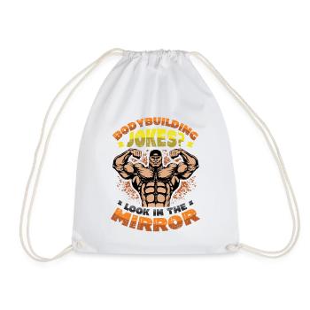 Bodybuilding Witze Blick In Den Spiegel - Turnbeutel - Weiß - Vorne
