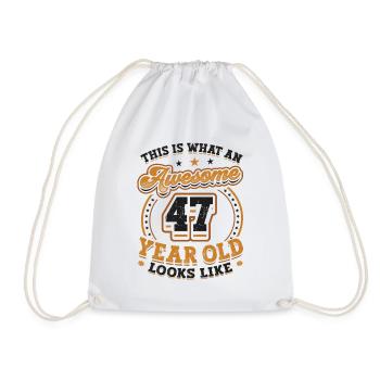 This is what a great 47-year-old looks like. - Drawstring Bag - white - Front