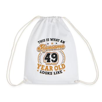 This is what a great 49-year-old looks like. - Drawstring Bag - white - Front
