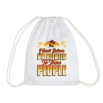I can't believe I'm related - Drawstring Bag - white - Front