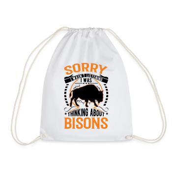 Buffalo Gift Water Buffalo Bison Buffallo - Drawstring Bag - white - Front
