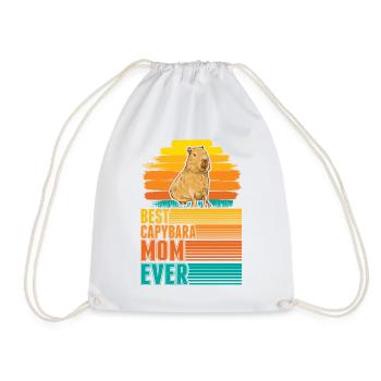 Best Capybara Mom Ever Wasserschwein Mama - Drawstring Bag - white - Front