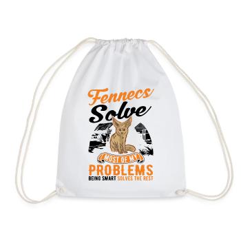Fennek Geschenk Wüstenfuchs Fennec - Turnbeutel - Weiß - Vorne