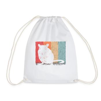 Gerbil Retro Racing Rat Vintage Gerbil - Drawstring Bag - white - Front