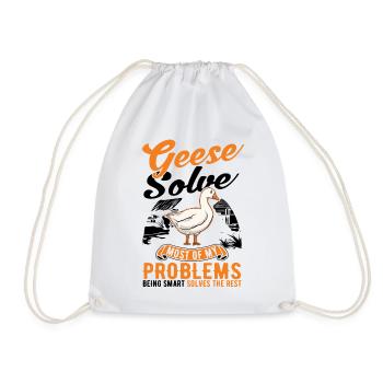 Geese Gift Goose Lovers Goose Breeders - Drawstring Bag - white - Front