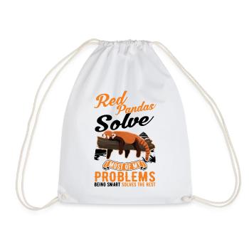 Red Panda Gift Cat Bear - Drawstring Bag - white - Front