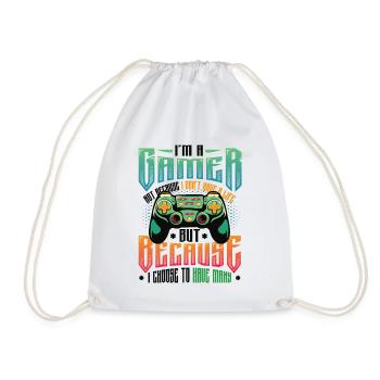 Gamers Have Many Lives Video Games Boys Play - Drawstring Bag - white - Front