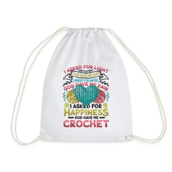 Crochet Lucky Yarns - Drawstring Bag - white - Front