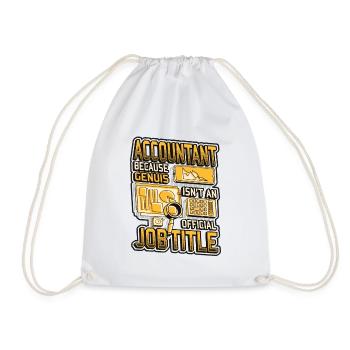 Accountant genius is not an official - Drawstring Bag - white - Front