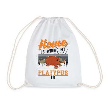 Platypus at home Platypus - Drawstring Bag - white - Front