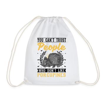 Porcupine lover Porcupine - Drawstring Bag - white - Front
