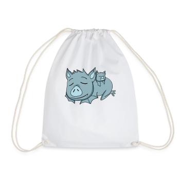 Chauve-souris avec bébé chauve-souris - Famille - Sac de sport léger - blanc - Devant